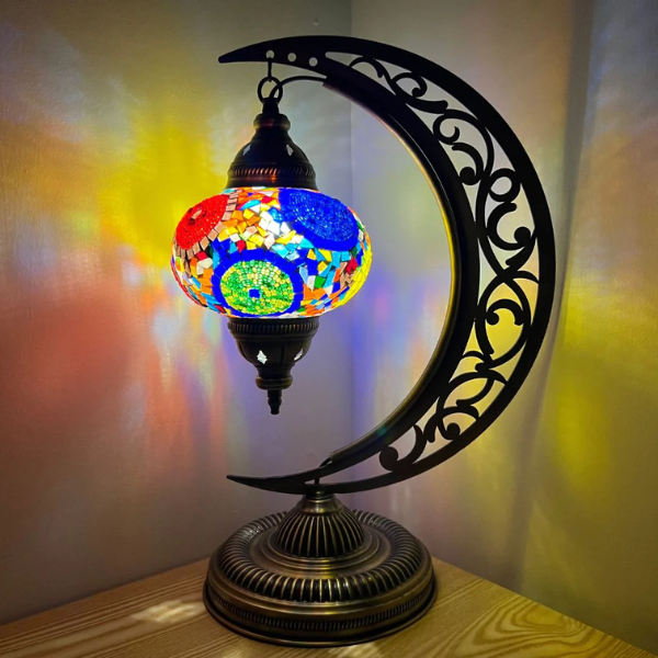 MSL 1 Handcrafted Moon                                            Large Mosaic Lamp